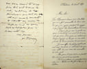 Lettre autographe sign&eacute;e. [Iran, Perse, Qajar] Aqa Mo?ammad-?Ali Amin-e ?azrat [Mohamed-Ali Amin-e Hazrat] (?-ca.1893?), un des sept fils (l'ain&eacute;) de ...