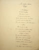 Po&egrave;me manuscrit in&eacute;dit. [Po&eacute;sie] Anonyme. 