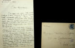 Lettre autographe sign&eacute;e. Antonin-Gilbert Sertillanges (1863-1946), pr&ecirc;tre dominicain, philosophe, thomiste, professeur, ayant beaucoup &eacute;crit sur ...