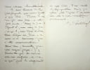 Lettre autographe sign&eacute;e. Antonin-Gilbert Sertillanges (1863-1946), pr&ecirc;tre dominicain, philosophe, thomiste, professeur, ayant beaucoup &eacute;crit sur ...