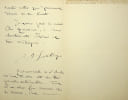 Lettre autographe sign&eacute;e. Antonin-Gilbert Sertillanges (1863-1946), pr&ecirc;tre dominicain, philosophe, thomiste, professeur, ayant beaucoup &eacute;crit sur ...