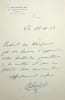 Lettre autographe sign&eacute;e. Jean Falconnier (1901-1989), ing&eacute;nieur, ayant notamment travaill&eacute; en Afrique. 