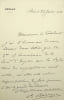 Lettre autographe sign&eacute;e. Ren&eacute; B&eacute;renger (1830-1915), avocat. 