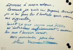 Lettre autographe sign&eacute;e &agrave; Antonina Vallentin Luchaire. Aline M&eacute;nard-Dorian (1850-1929), salonni&egrave;re, socialiste, f&eacute;ministe, secr&eacute;taire internationale ...