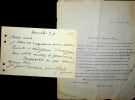 Lettre autographe sign&eacute;e &agrave; Antonina Vallentin Luchaire. Aline M&eacute;nard-Dorian (1850-1929), salonni&egrave;re, socialiste, f&eacute;ministe, secr&eacute;taire internationale ...