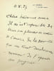 Lettre autographe sign&eacute;e &agrave; Antonina Vallentin Luchaire. Aline M&eacute;nard-Dorian (1850-1929), salonni&egrave;re, socialiste, f&eacute;ministe, secr&eacute;taire internationale ...