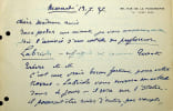 Lettre autographe sign&eacute;e &agrave; Antonina Vallentin Luchaire. Aline M&eacute;nard-Dorian (1850-1929), salonni&egrave;re, socialiste, f&eacute;ministe, secr&eacute;taire internationale ...