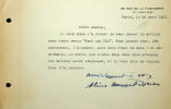 Lettre autographe sign&eacute;e &agrave; Antonina Vallentin Luchaire. Aline M&eacute;nard-Dorian (1850-1929), salonni&egrave;re, socialiste, f&eacute;ministe, secr&eacute;taire internationale ...