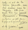 Lettre autographe sign&eacute;e. Youki Foujita (1903-1966), po&eacute;tesse, compagne de Foujita, Desnos et Espinouze ; Henri Espinouze (1915-1982), peintre. 
