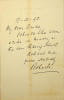 Lettre autographe sign&eacute;e. Frederick Roberts (1832-1914), field marshal britannique. 