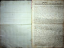 Manuscrit - &laquo; M&eacute;moire sur la N&eacute;cessit&eacute; des fr&eacute;quentes sondes sur les C&ocirc;tes de la mer &raquo;. Louis-Antoine Le Pelletier des Ravini&egrave;res (1724-1801), ...