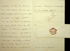 Lettre autographe sign&eacute;e. Henri d'Artois (1820-1883), duc de Bordeaux, comte de Chambord, roi de jure sous le nom d'Henri V.