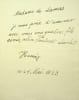 Lettre autographe sign&eacute;e de jeunesse. Henri d'Artois (1820-1883), duc de Bordeaux, comte de Chambord, roi de jure sous le nom d'Henri V.