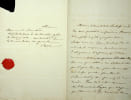 Lettre autographe sign&eacute;e (lot de 3). Ad&egrave;le de Maill&eacute; La Tour Landry (1787-1850), comtesse d'Hautefort, dame de compagnie de la duchesse de Berry. 