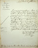 Lettre sign&eacute;e. Jules Jean-Baptiste Fran&ccedil;ois de Chardebouf (1779-1857), comte de Pradel, ministre de la Maison du Roi. 