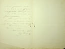 Lettre autographe sign&eacute;e. Augustin Hacquard (1809-1884), pr&ecirc;tre du dioc&egrave;se de Versailles, &eacute;v&ecirc;que de Verdun, originaire d'Epinal. 