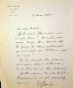Lettre autographe sign&eacute;e. Jean Simoni dit Jean Bastia (1878-1940), chansonnier, acteur, chanteur. 