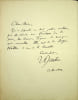 Lettre autographe sign&eacute;e. Jean Simoni dit Jean Bastia (1878-1940), chansonnier, acteur, chanteur. 