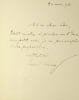 Lettre autographe sign&eacute;e. Louis Leroy (1812-1885), journaliste, &eacute;crivain, peintre, graveur, inventeur du terme impressionnisme en 1874. 
