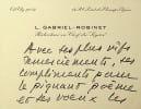 Lettre autographe. Louis Gabriel-Robinet (1909-1975), avocat, &eacute;crivain, journaliste. 