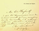 Lettre autographe sign&eacute;e. John Evans, marquis d'Oyley (?-1911), dentiste am&eacute;ricain &eacute;tabli &agrave; Paris. 