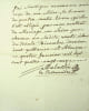 Pi&egrave;ce autographe sign&eacute;e. Fran&ccedil;ois-Charles Malassis de La Cussonni&egrave;re (1743-1829), avocat &agrave; Rouen et Alen&ccedil;on, imprimeur &agrave; Alen&ccedil;on &agrave; partir de 1790. 