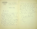 Lettre autographe sign&eacute;e. Marcel Samuel-Rousseau (1882-1955), compositeur, organiste. 