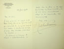 Lettre autographe sign&eacute;e. Marcel Samuel-Rousseau (1882-1955), compositeur, organiste. 