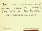 Carte autographe. Georges van Parys (1902-1971), compositeur. 