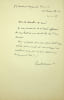 Lettre autographe sign&eacute;e. L&eacute;on Moreau (1870-1946), pianiste, compositeur, second prix de Rome en 1899.