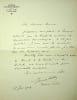 Lettre autographe sign&eacute;e. Maurits Sabbe (1873-1938), &eacute;crivain belge, promoteur du mouvement flamand, membre de l'Acad&eacute;mie royale de Belgique. 