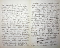 Lettre autographe sign&eacute;e &agrave; Robert Caze. Gustave Rousselot (1849-19..), po&egrave;te, &eacute;crivain suisse. 
