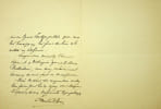 Lettre autographe sign&eacute;e. Ernesta Stern (1854-1926), femme de lettres, philanthrope, salonni&egrave;re, amie de Marcel Proust. 