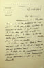 Lettre autographe sign&eacute;e. Marie Phisalix (1861-1946), zoologue, biologiste, militante f&eacute;ministe. 
