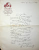 Lettre autographe sign&eacute;e. Guy de T&eacute;ramond (1869-1957), po&egrave;te, &eacute;crivain, auteur d'ouvrage de science-fiction (merveilleux scientifique). 