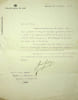 Lettre sign&eacute;e. Ren&eacute; Reding (1895-1951), professeur au Conservatoire de Bruxelles, directeur du th&eacute;&acirc;tre royal du Parc &agrave; Bruxelles. 
