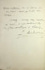 Lettre autographe sign&eacute;e. Joseph Aulneau (1879-1944), avocat, historien, chef de cabinet de Paul Deschanel. 