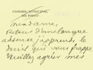 Lettre autographe sign&eacute;e. L&eacute;on Riotor (1865-1946), &eacute;crivain, homme politique. 