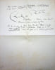 Lettre autographe sign&eacute;e. Charles de Richter (1887-1975), &eacute;crivain, collaborateur de Gaston Leroux dont il a termin&eacute; un roman, Les Chasseurs de t&ecirc;te. 