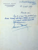 Lettre autographe sign&eacute;e. Maurice Privat (1889-1949), &eacute;crivain, journaliste, astrologue. 