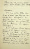 Lettre autographe sign&eacute;e. Gaston Prinet (1856-1933), diplomate, collectionneur de gravures et tableaux. 