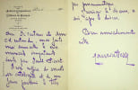 Lettre autographe sign&eacute;e. Maurice Pesse (1881-1943), compositeur. 