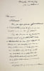 Lettre autographe sign&eacute;e. G&eacute;rard Harry (1856-1931), journaliste, partisan du colonialisme, directeur de L'Ind&eacute;pendance belge, fondateur du Petit bleu ...