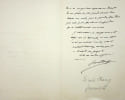 Lettre autographe sign&eacute;e. G&eacute;rard Harry (1856-1931), journaliste, partisan du colonialisme, directeur de L'Ind&eacute;pendance belge, fondateur du Petit bleu ...