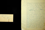Carte autographe sign&eacute;e et Manuscrit autographe sign&eacute;. Ren&eacute; B&eacute;haine (1880-1966), &eacute;crivain. 