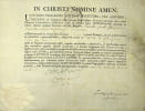 Pi&egrave;ce sign&eacute;e - Dipl&ocirc;me de l'Universit&eacute; de Reims. Caziot, officier de l'universit&eacute; de Reims ; Cauvin, professeur de l'universit&eacute; de Reims ; Graillet, ...