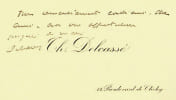 Carte autographe sign&eacute;e. Th&eacute;ophile Delcass&eacute; (1852-1923), homme politique, d&eacute;put&eacute;, ministre, artisan de l'Entente Cordiale. 
