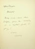 Lettre autographe sign&eacute;e. Th&eacute;ophile Delcass&eacute; (1852-1923), homme politique, d&eacute;put&eacute;, ministre, artisan de l'Entente Cordiale. 