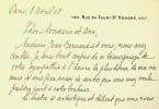 Lettre autographe sign&eacute;e. Maurice Herbette (1871-1929), diplomate, historien, traducteur, ambassadeur de France en Belgique. 
