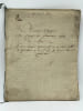 Exceptionnel manuscrit : [Manuscrit, Franc-Ma&ccedil;onnerie, Philal&egrave;thes &agrave; l'Orient de Lille] Balthazar-Hyacinthe-Olivier Le Gonidec de Traissan (1754-1817) ...